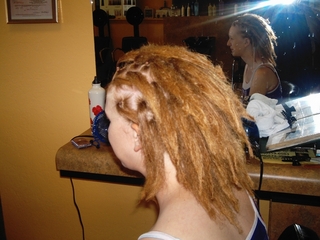 back combing dreads I did