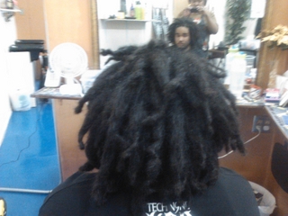 Backcombing dreads I did