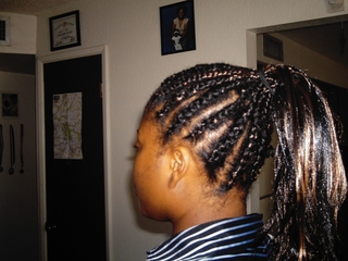 cornrow updo i did