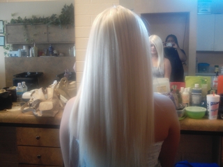 Bleach Blond Full Head Weave I did