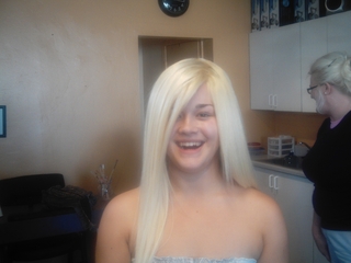 Bleach Blond Full Head Weave I did