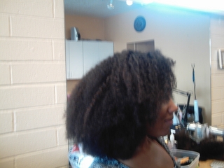 afro curly weave I did