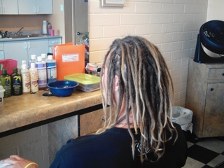 I interlocked his dreads