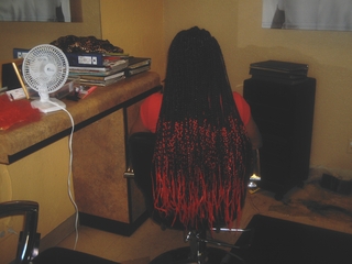 Casamas Braids with red tips I did