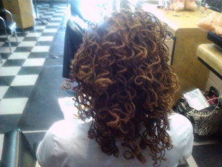 Dreadlocks Curled on Perm Rods I did